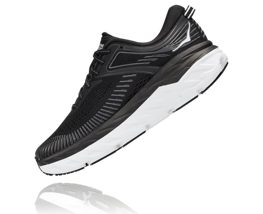 Hoka One One Bondi 7 Löparskor Dam - Svarta/Vita - PBTWV-9164